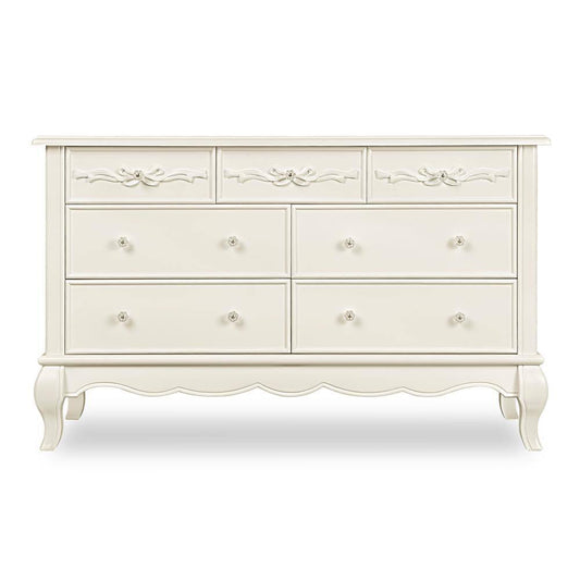 Aurora 54" Double Dresser with 7 Drawers by Evolur - Ivory