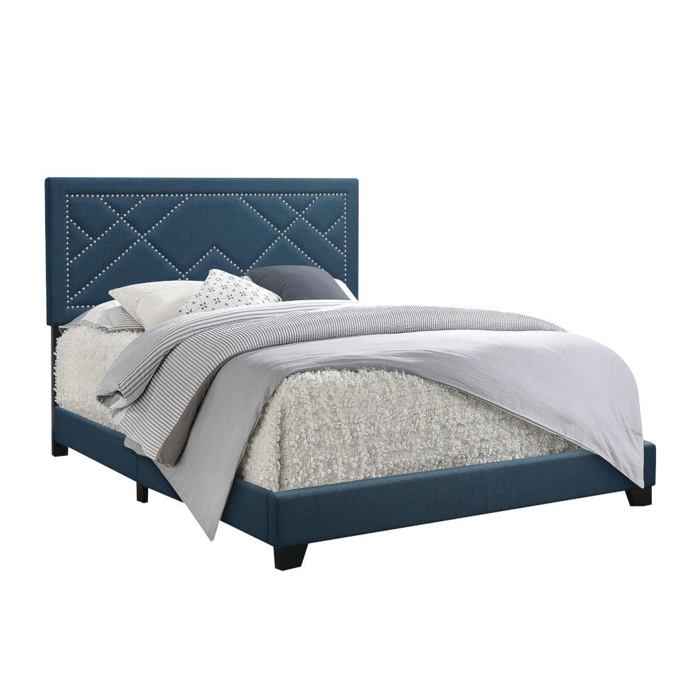 Ishiko Queen Size Bed by Acme Furniture - Dark Teal Linen