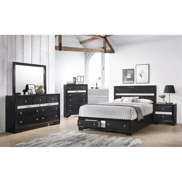 Oscar Queen Bedroom Set (4-Piece) by Best Home - Black