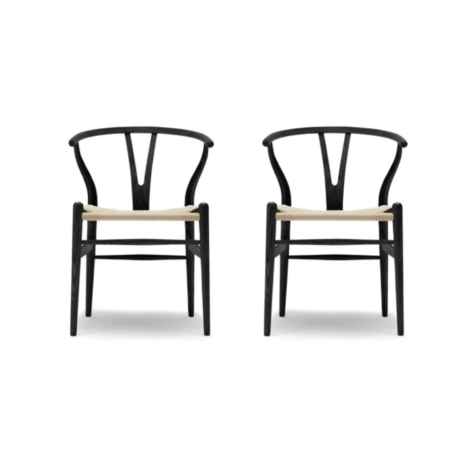 Classic Wishbone 31" Dining Chair by Primitive Collections (Set of 2) - Black