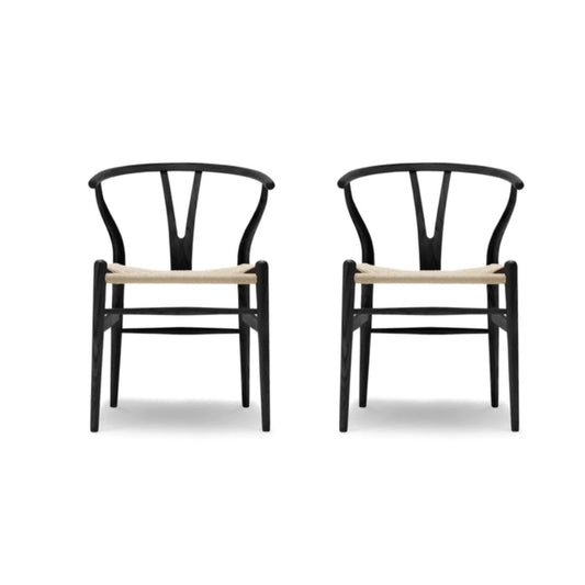 Classic Wishbone 31" Dining Chair by Primitive Collections (Set of 2) - Black