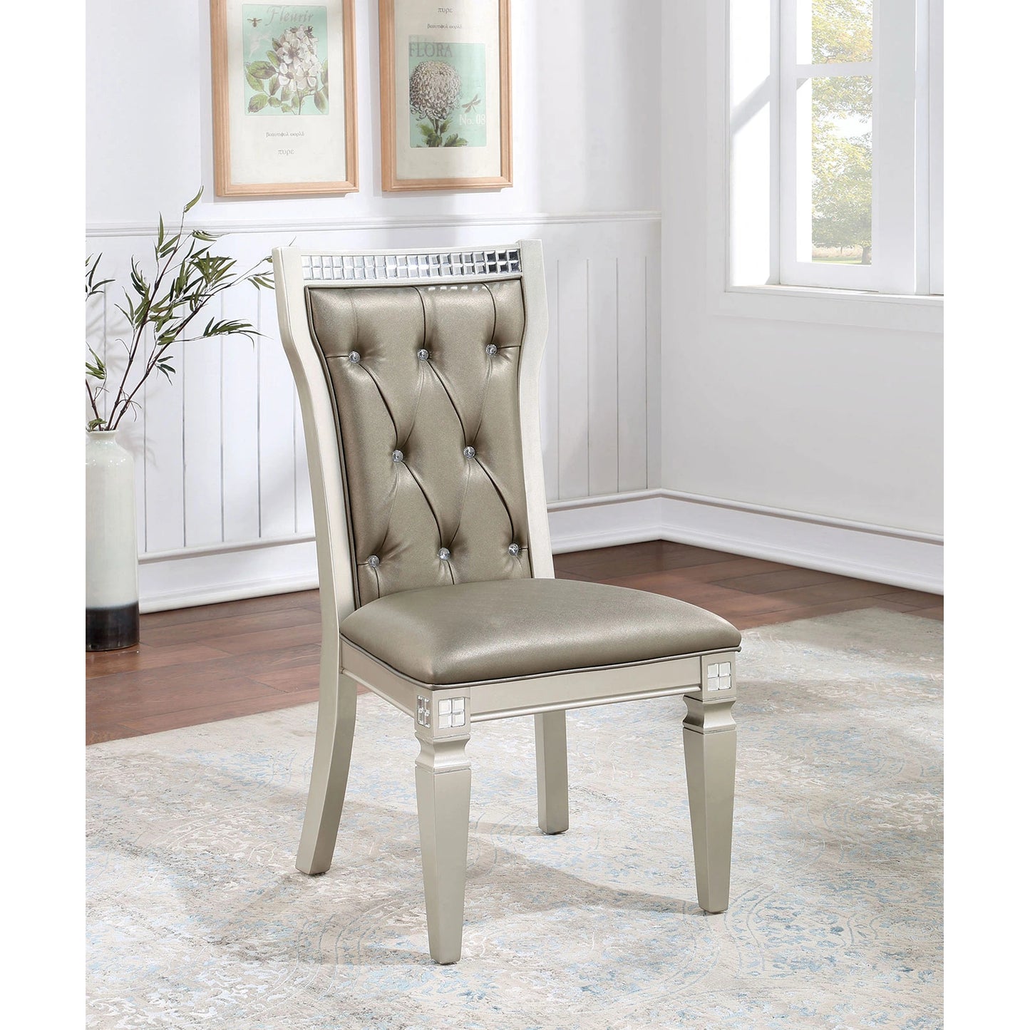 Adelina Upholstered Warm Side Chair by Furniture of America