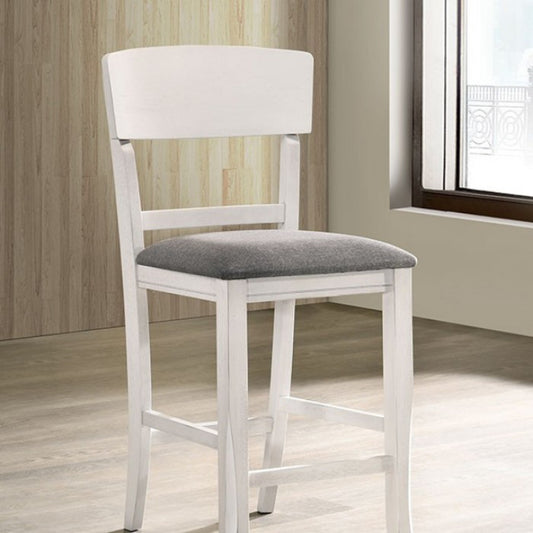 Stacie 40" Counter Height Side Chair (Set of 2) by Furniture of America - White/Light Gray