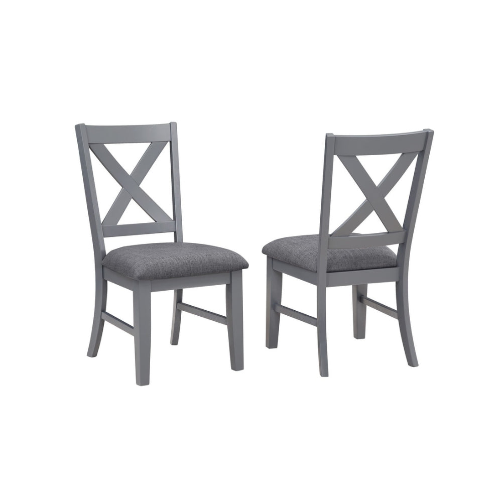 Silla de comedor La Jolla Shores X Back de 41" de Vilo (juego de 2) - Gris
