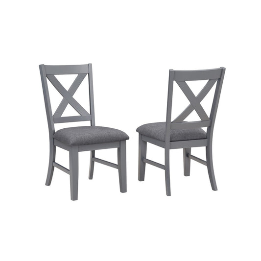 Silla de comedor La Jolla Shores X Back de 41" de Vilo (juego de 2) - Gris