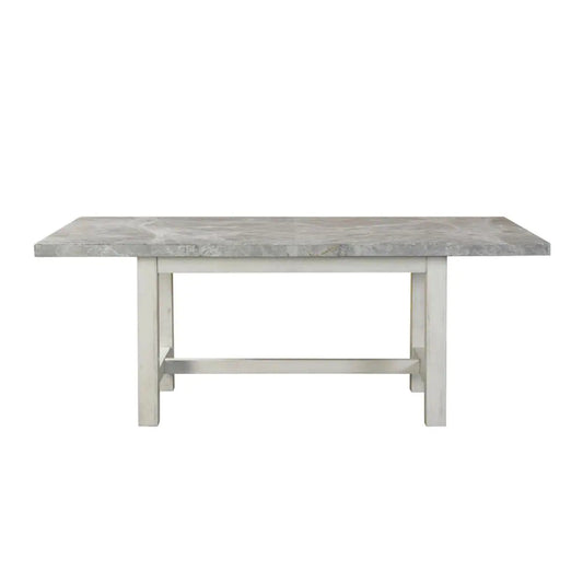 Mesa de comedor Canova de 78" con cubierta de mármol de Steve Silver Company - Gris