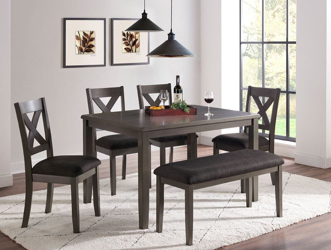 Chandler 6pc Dining Set Gray