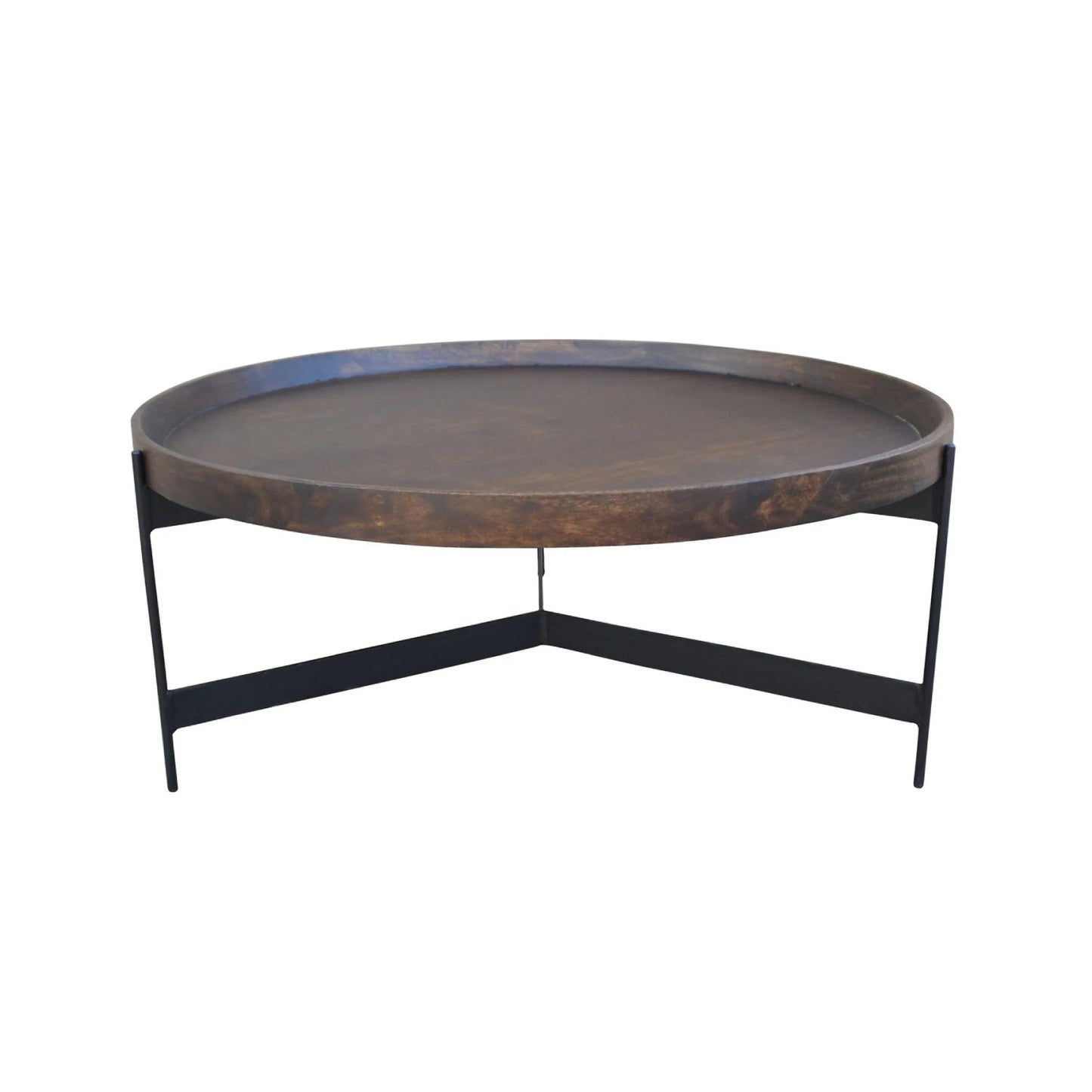 Round Tray Top Coffee Table by Primitive Collections - Brown