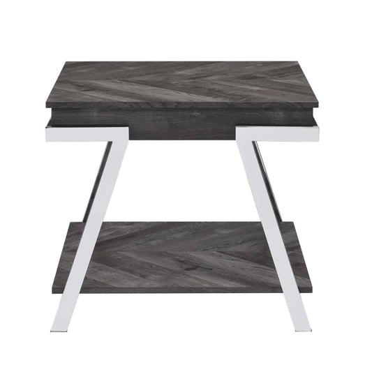 Mesa auxiliar Roma de 23" con estante abierto de Steve Silver Company - Gris