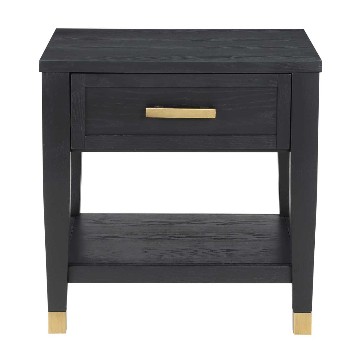 Yves 24" End Table with Open Shelf and Drawer by Steve Silver Company - Charcoal