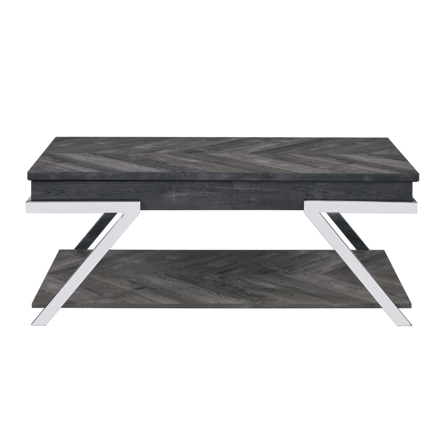 Roma 48" Coffee Table with Lift Top and Open Shelf by Steve Silver Company - Gray