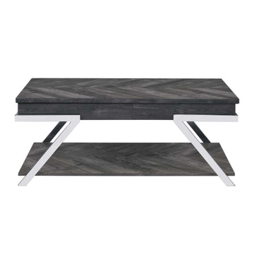 Roma 48" Coffee Table with Lift Top and Open Shelf by Steve Silver Company - Gray
