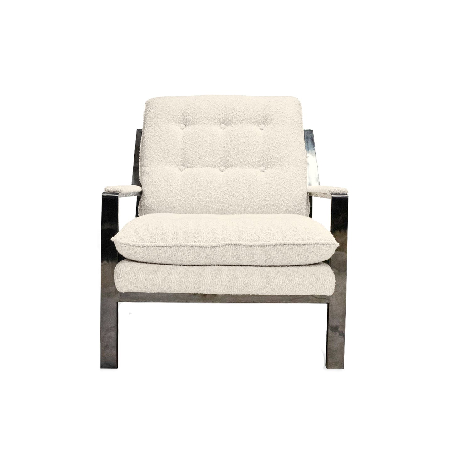 Sillón Bayou Boucle de 32" de Primitive Collections - Cromo negro