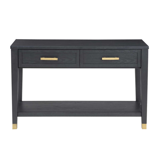 Yves 48" Sofa Table with Open Shelf and 2 Drawers by Steve Silver Company - Charcoal