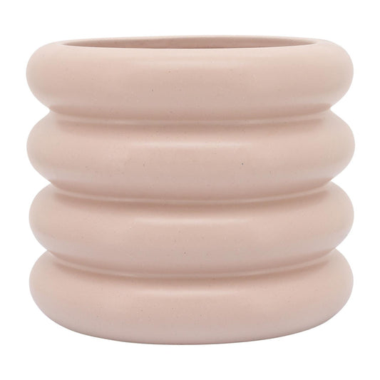 Sagebrook Home 8" Ceramic Bibendum Planter - Dusty Rose