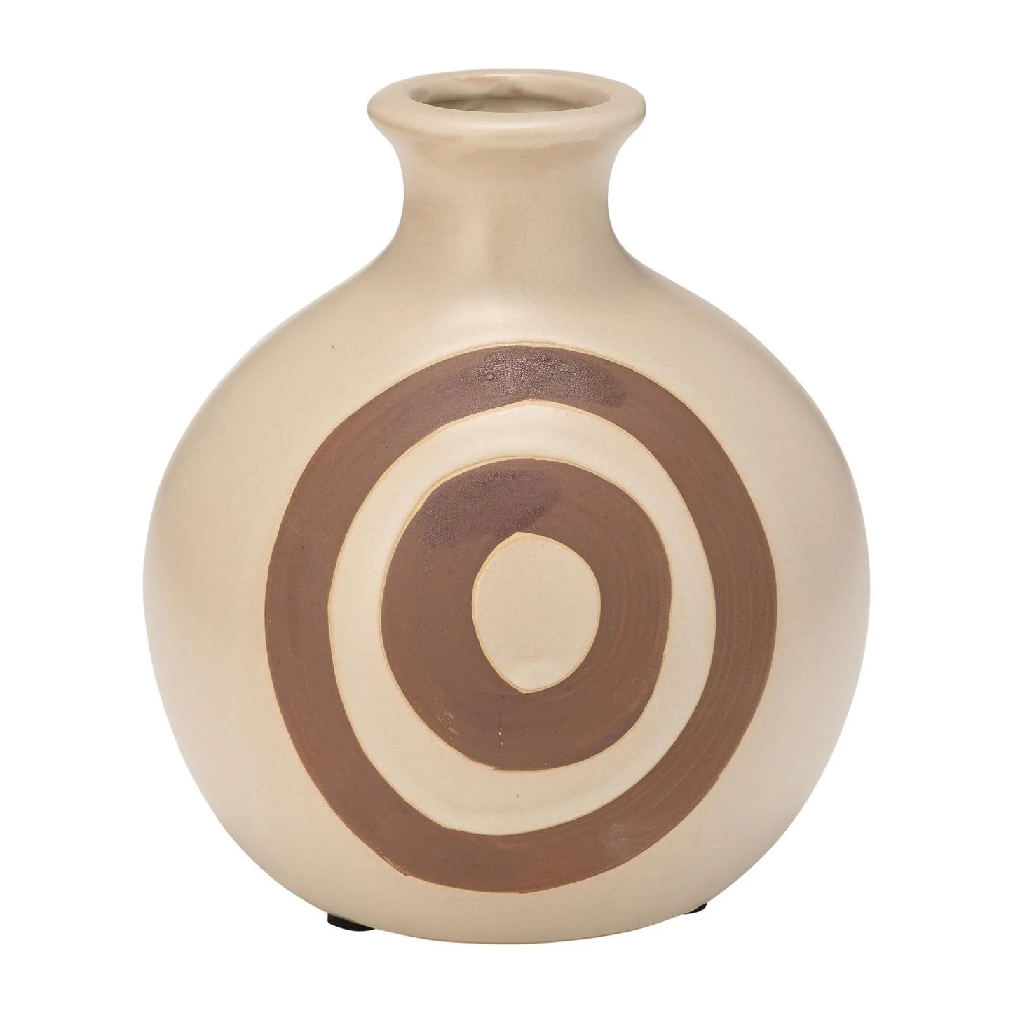 Sagebrook Home Contemporary 6" Ceramic Abstract Vase - Ivory/Beige