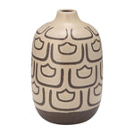 Jarrón de cerámica ecléctico de 10" de Sagebrook Home, color crema irlandés