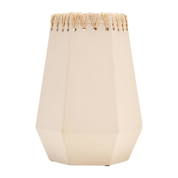 Sagebrook Home Contemporary 11" Ceramic Vase with Weaving - Ivory/Beige