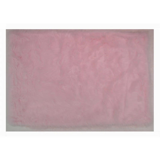 LA Rug 3' x 5' Flokati Area Rug in Acrylic - Light Pink