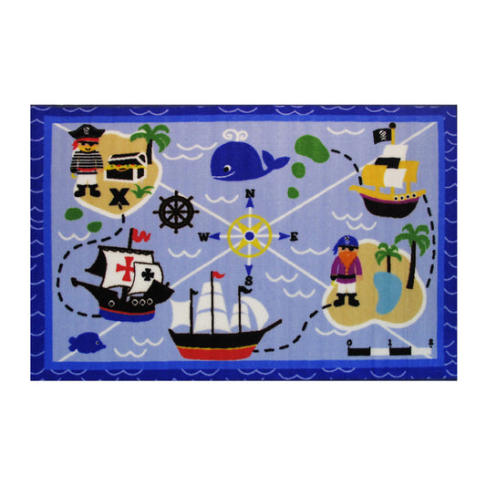 LA Rug 3' x 5' Fun Time Buried Treasure Area Rug in Nylon - Multicolor