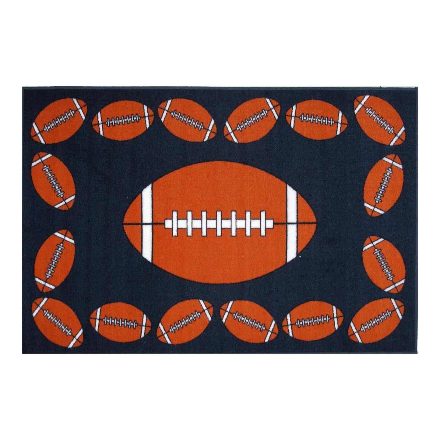 Alfombra de nailon Fun Time Football de 3' x 5' de LA Rug, multicolor