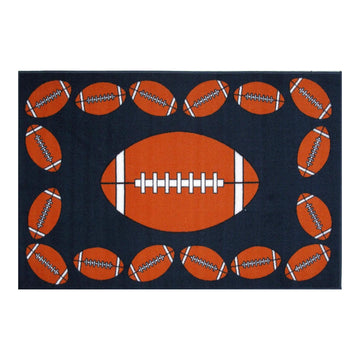 Alfombra de nailon Fun Time Football de 3' x 5' de LA Rug, multicolor