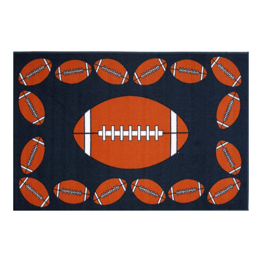 Alfombra de nailon Fun Time Football de 3' x 5' de LA Rug, multicolor