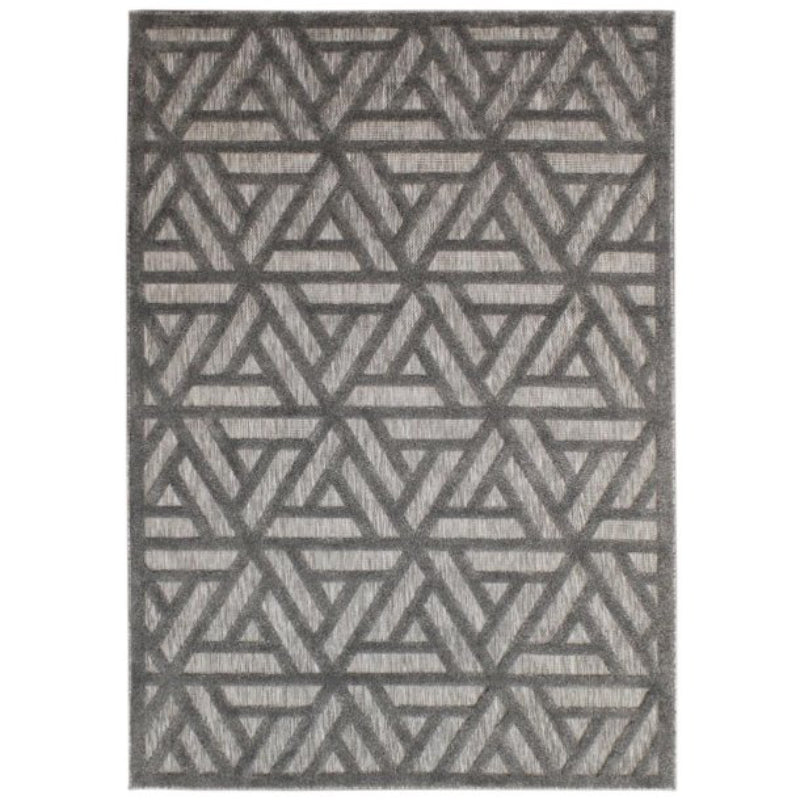 Tufan 4' x 6' Logan-08 Power Loomed Rectangle Rug in Polyester Pile - Gray