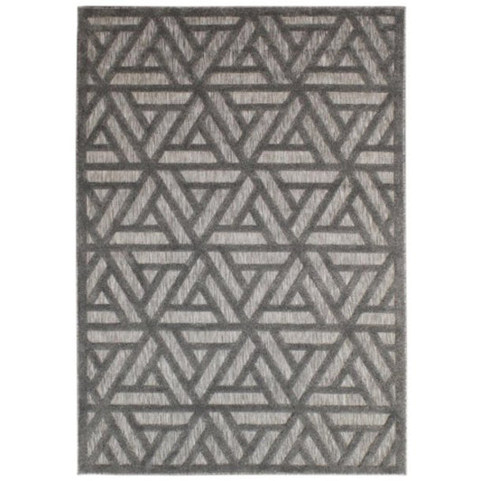 Alfombra rectangular tejida a máquina Tufan Logan-08 de 4' x 6' en pelo de poliéster - Gris