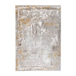 Tufan 5' x 8' Niza-02 Power Loomed Rectangle Rug in Polypropylene and Polyester - Silver/Yellow