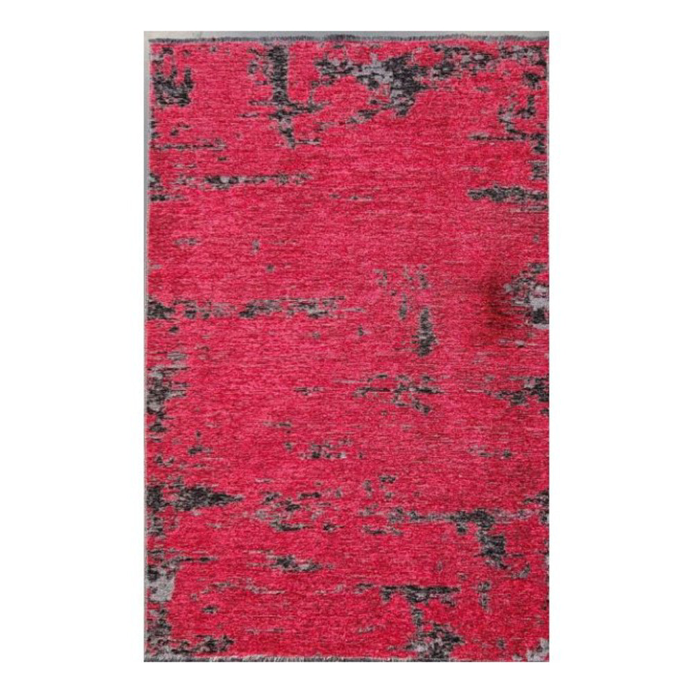 Tufan 5' x 7' 7" Tolendo-01 Power Loomed Rectangle Rug in Polyester Pile - Red