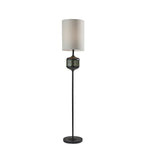 Adesso Marina 61" Floor Lamp with Smoked Glass - Black