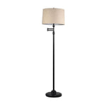 Adesso 57" Aaron Swing Arm Floor Lamp - Beige/Black