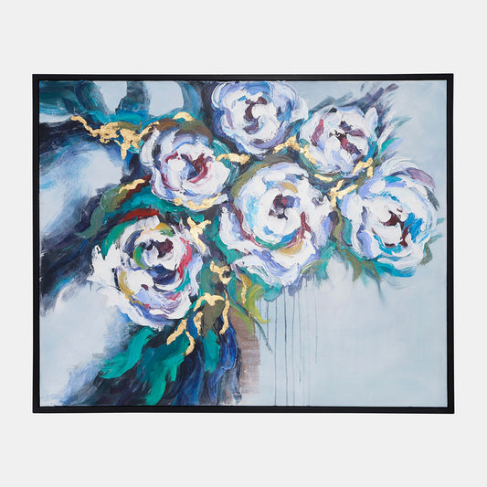 Lienzo con flores enmarcado de Sagebrook Home Contemporary de 52" x 42" - Multicolor