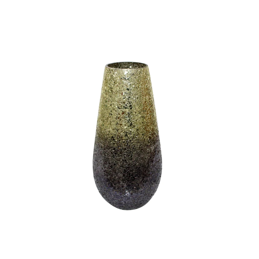 Sagebrook Home Glam 12" Crackled Glass Vase - Plum Ombre