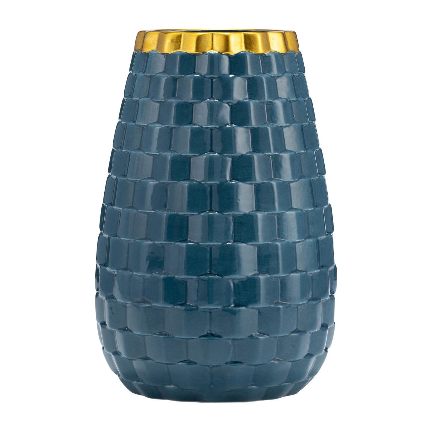 Sagebrook Home Contemporary 9" Textured Ceramic Vase - Teal