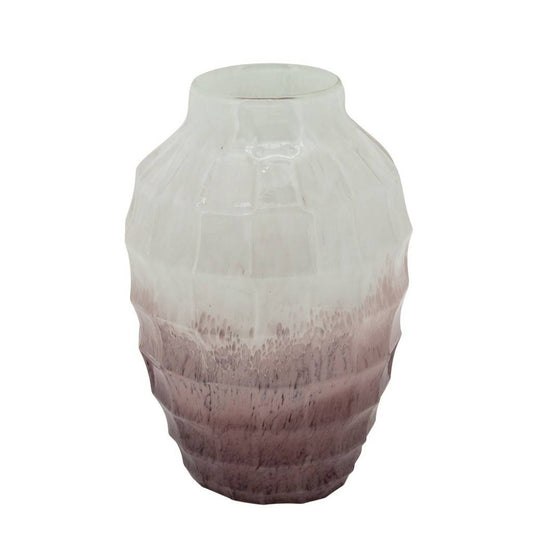 Sagebrook Home Contemporary 12" 2-Tone Glass Vase - Blush