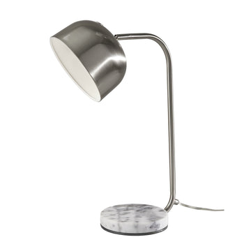 Lámpara de mesa Adesso Natalie de 29" - Acero cepillado/vidrio lechoso blanco