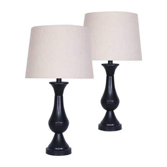 Sagebrook Home Contemporary 24" Resin Teardrop Table Lamp (Set of 2) - Black