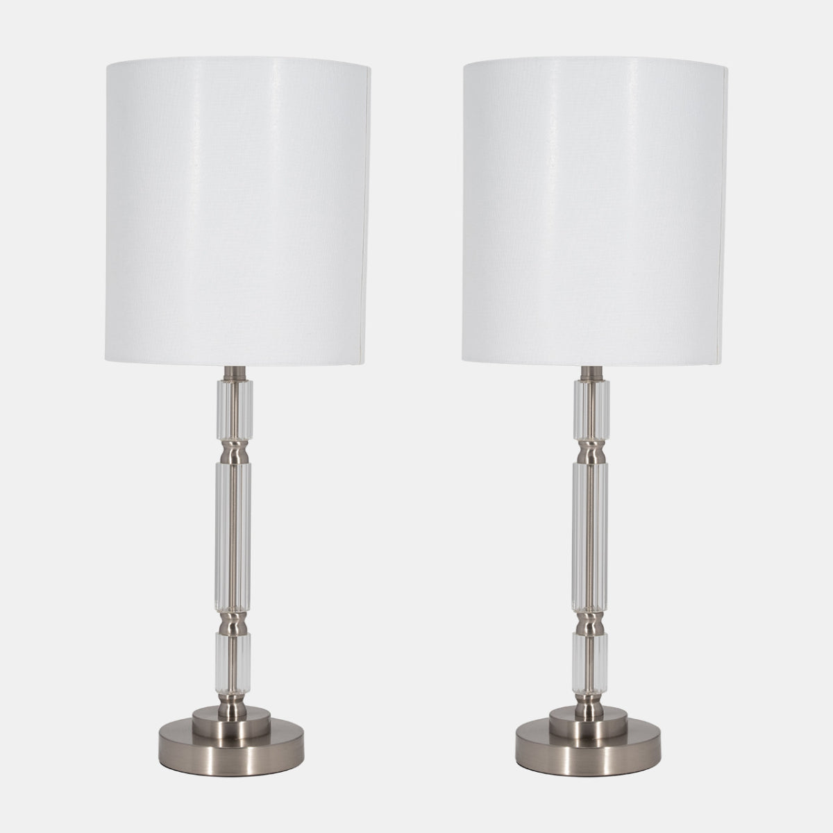 Sagebrook Home Crystal 24" Table Lamp (Set of 2) - Silver