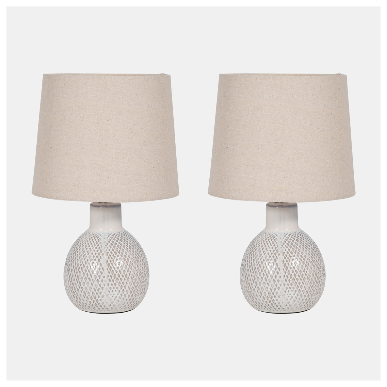 Sagebrook Home Ceramic 17" Table Lamp (Set of 2) - White