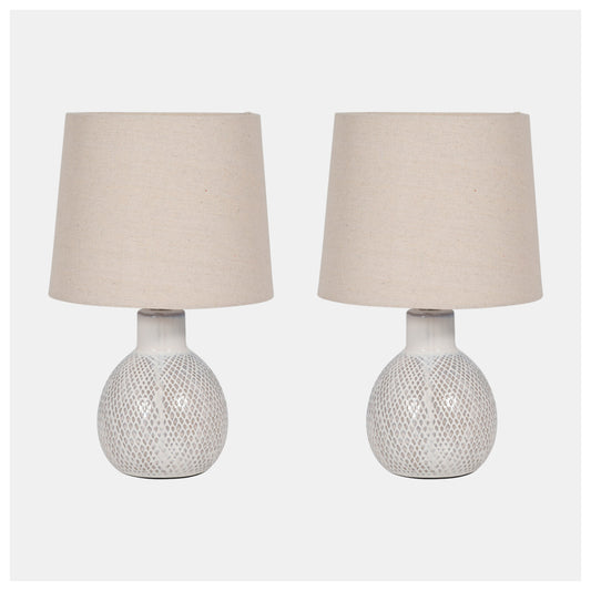 Sagebrook Home Ceramic 17" Table Lamp (Set of 2) - White