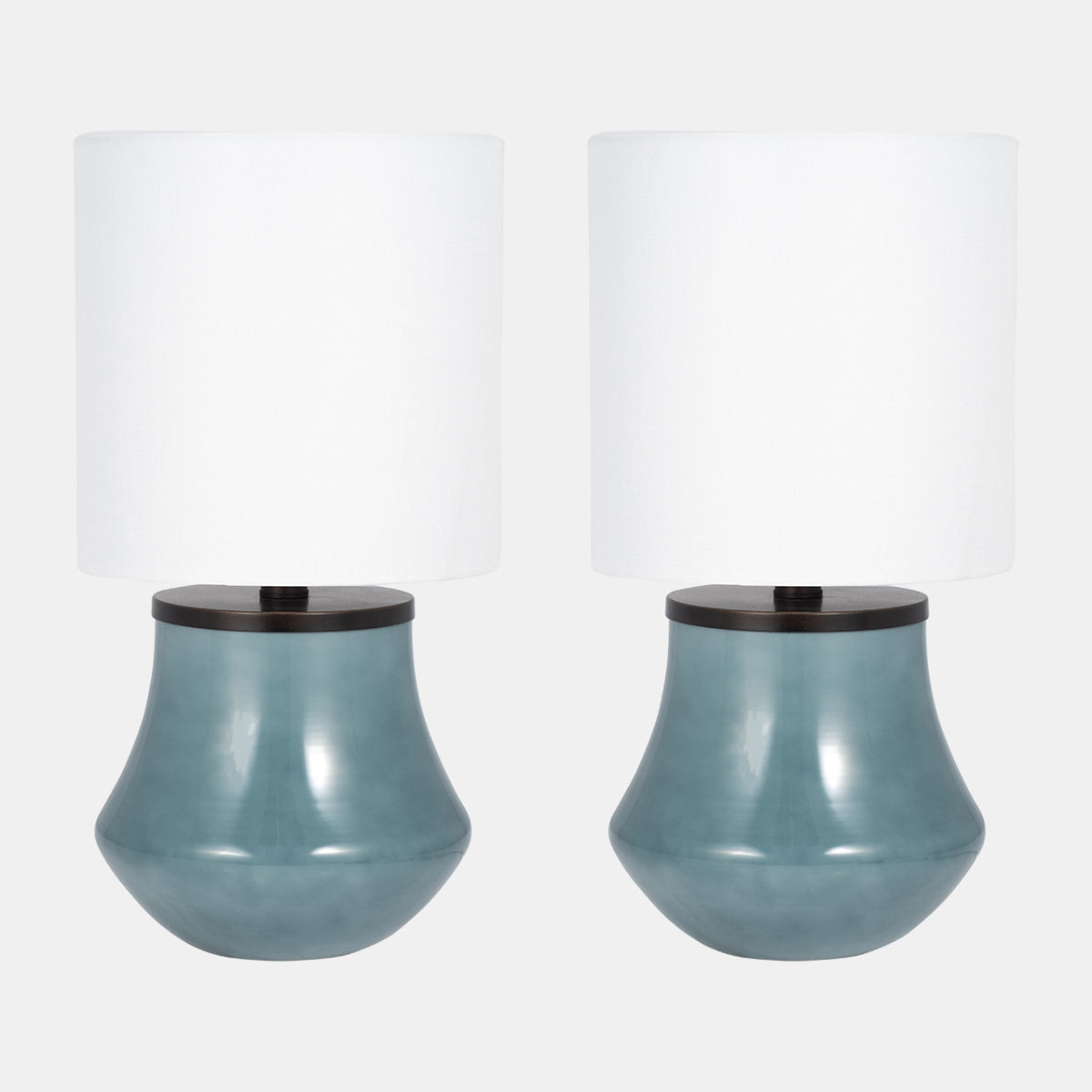 Sagebrook Home Glass 18" Table Lamp (Set of 2) - Blue