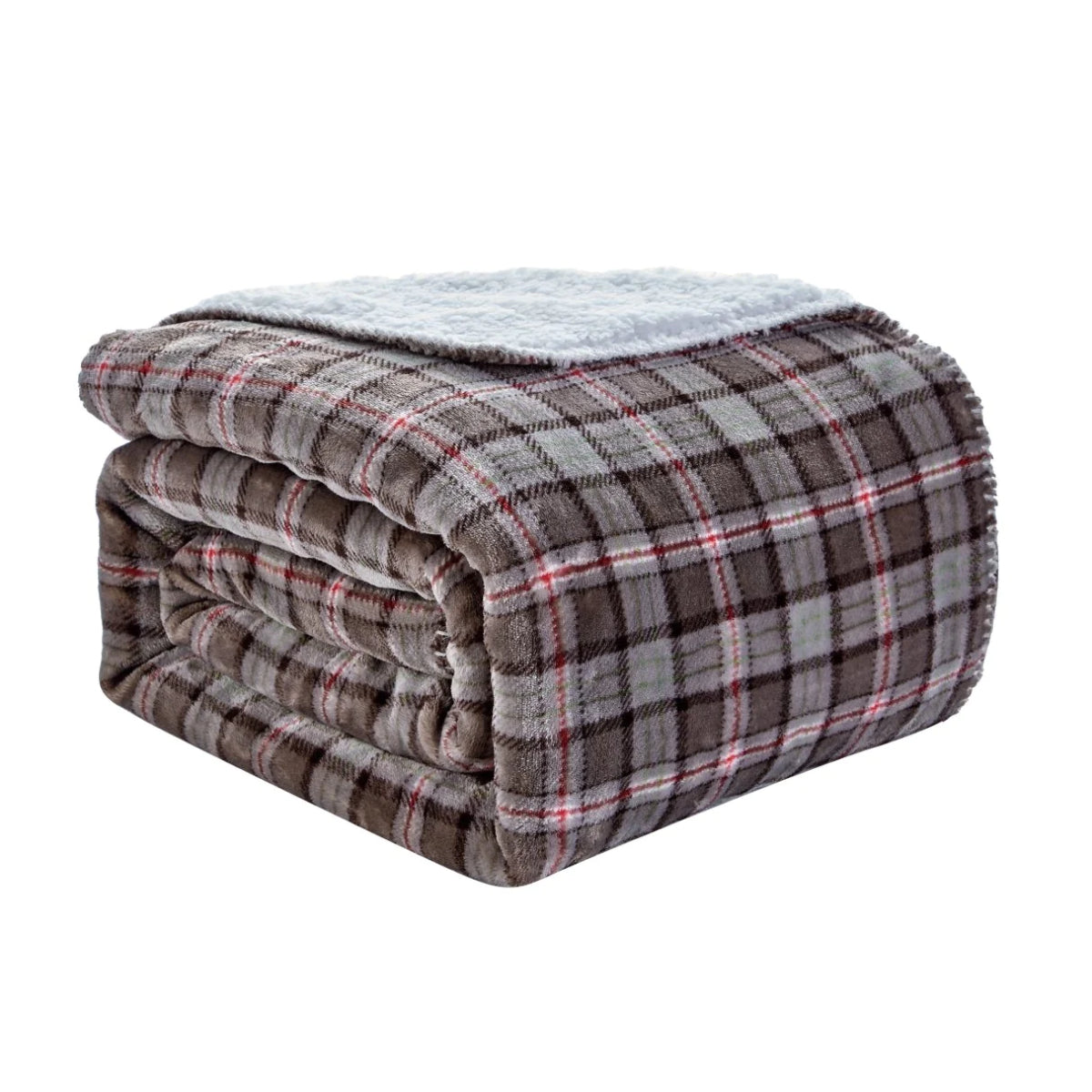 Spirit Linen 50'' x 70'' Oversized Plush Altitude Throw Blanket - Gray Plaid