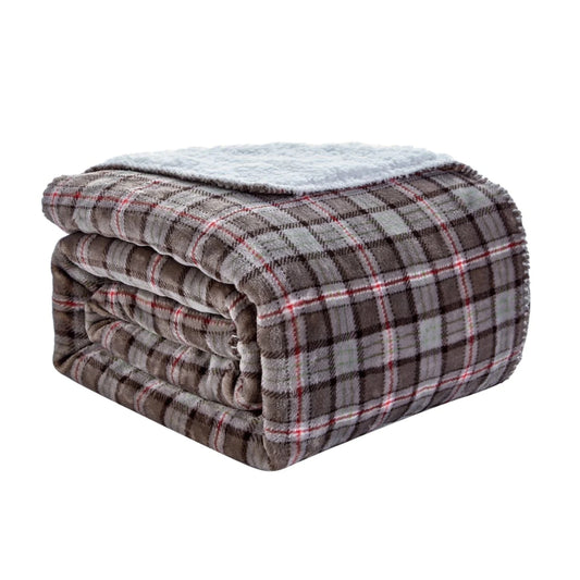 Spirit Linen 50'' x 70'' Oversized Plush Altitude Throw Blanket - Gray Plaid