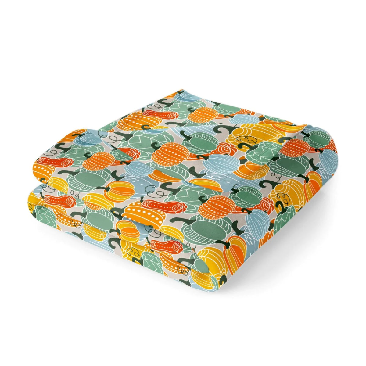 Manta navideña de felpa extragrande Spirit Linen de 50'' x 70'' - Calabaza gris cosecha