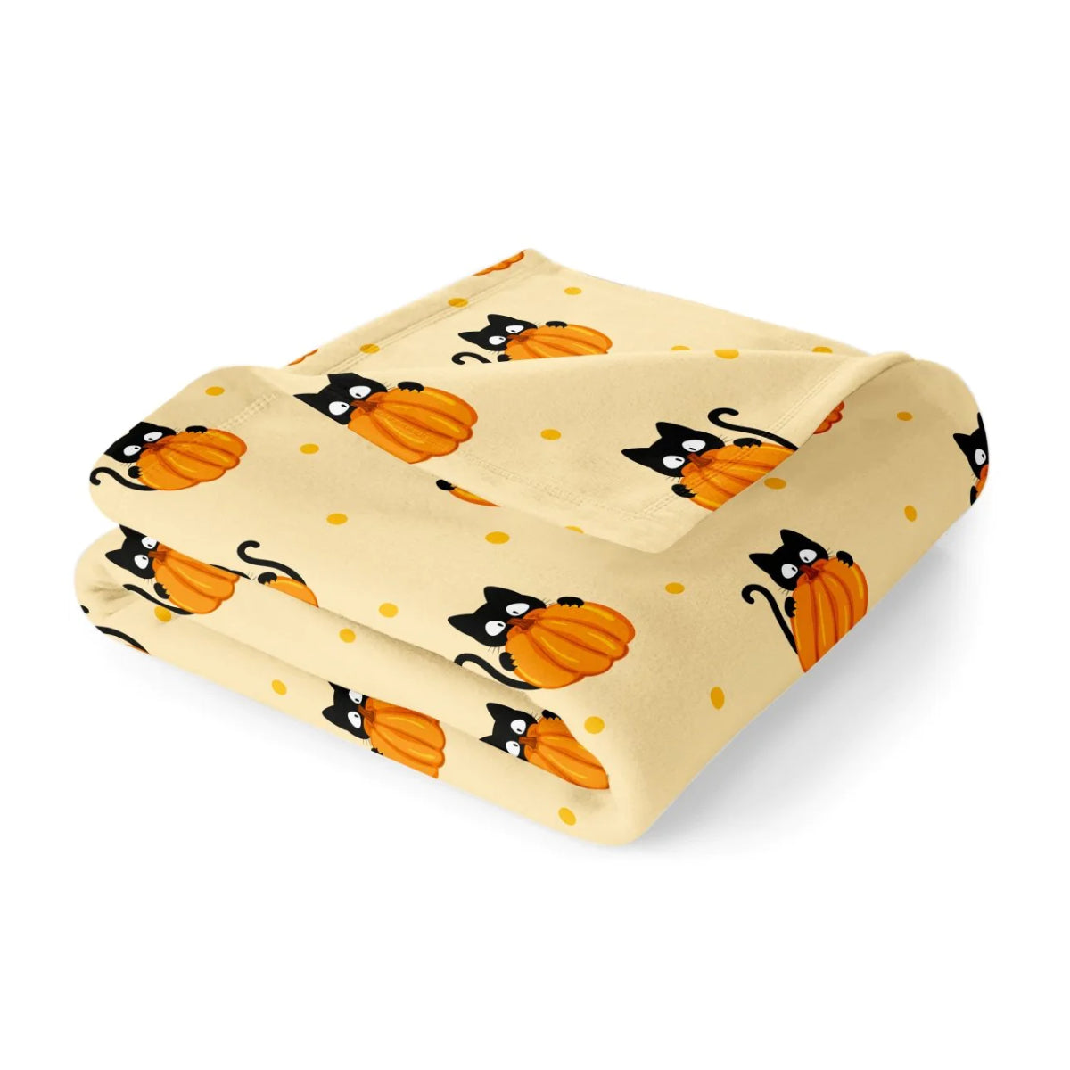 Manta navideña de felpa extragrande Spirit Linen de 50'' x 70'' - Gatos/calabazas de Halloween