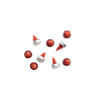 Velas de té con forma de árbol sin aroma de Creative Co-Op (juego de 9) - Holly Berry