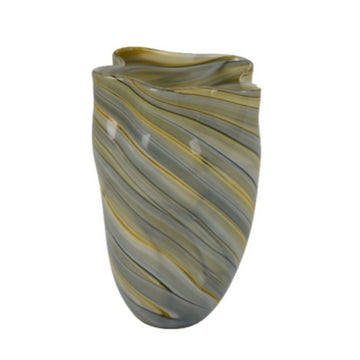 Three Hands 11" Cylindrical Vase - Tan