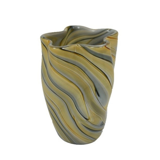 Three Hands 9" Cylindrical Vase - Tan